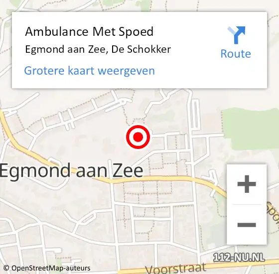 Locatie op kaart van de 112 melding: Ambulance Met Spoed Naar Egmond aan Zee, De Schokker op 26 mei 2014 02:01