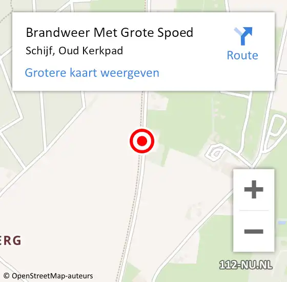 Locatie op kaart van de 112 melding: Brandweer Met Grote Spoed Naar Schijf, Oud Kerkpad op 29 november 2020 20:57