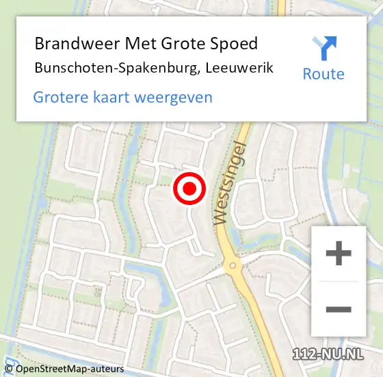 Locatie op kaart van de 112 melding: Brandweer Met Grote Spoed Naar Bunschoten-Spakenburg, Leeuwerik op 29 november 2020 22:43