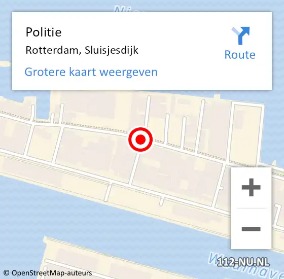 Locatie op kaart van de 112 melding: Politie Rotterdam, Sluisjesdijk op 30 november 2020 01:00