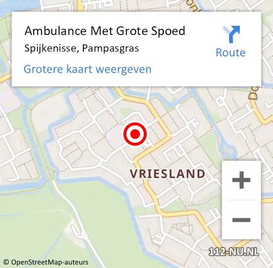 Locatie op kaart van de 112 melding: Ambulance Met Grote Spoed Naar Spijkenisse, Pampasgras op 30 november 2020 04:06