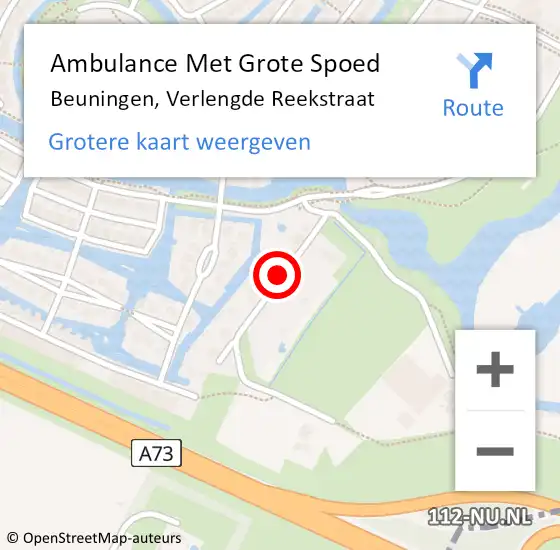 Locatie op kaart van de 112 melding: Ambulance Met Grote Spoed Naar Beuningen, Verlengde Reekstraat op 30 november 2020 04:23