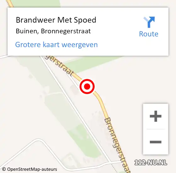 Locatie op kaart van de 112 melding: Brandweer Met Spoed Naar Buinen, Bronnegerstraat op 26 mei 2014 03:16