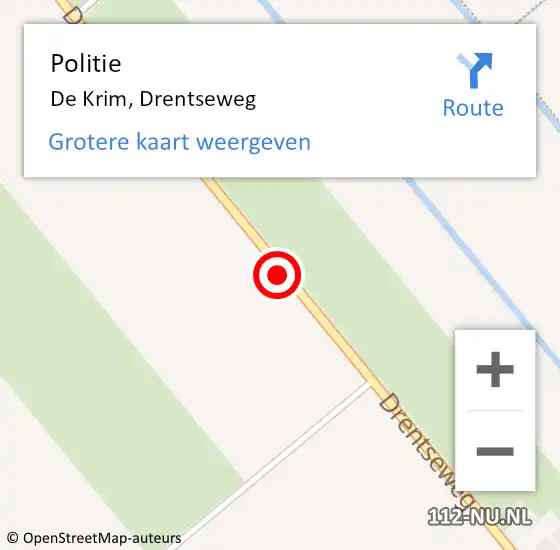 Locatie op kaart van de 112 melding: Politie De Krim, Drentseweg op 30 november 2020 09:26