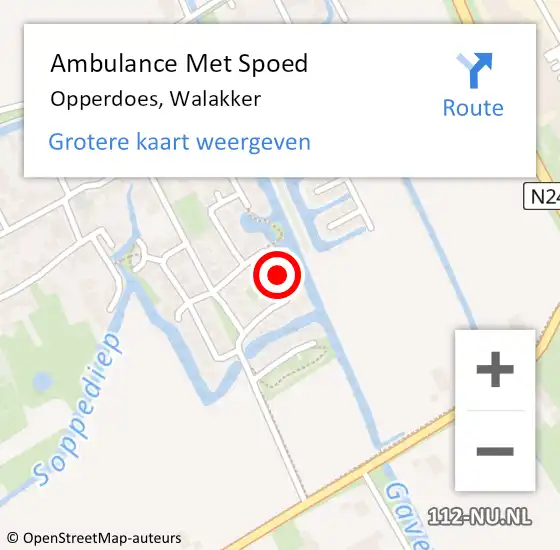 Locatie op kaart van de 112 melding: Ambulance Met Spoed Naar Opperdoes, Walakker op 30 november 2020 12:37