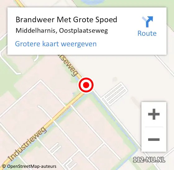 Locatie op kaart van de 112 melding: Brandweer Met Grote Spoed Naar Middelharnis, Oostplaatseweg op 30 november 2020 13:12