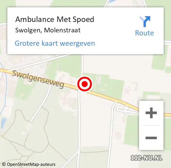 Locatie op kaart van de 112 melding: Ambulance Met Spoed Naar Swolgen, Molenstraat op 26 mei 2014 05:47