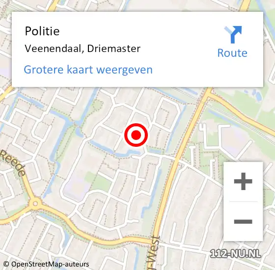 Locatie op kaart van de 112 melding: Politie Veenendaal, Driemaster op 30 november 2020 14:57