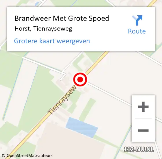 Locatie op kaart van de 112 melding: Brandweer Met Grote Spoed Naar Horst, Tienrayseweg op 30 november 2020 16:57