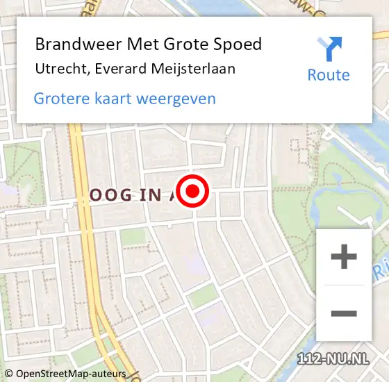 Locatie op kaart van de 112 melding: Brandweer Met Grote Spoed Naar Utrecht, Everard Meijsterlaan op 30 november 2020 17:52