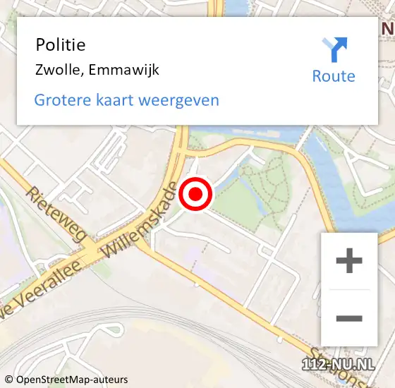 Locatie op kaart van de 112 melding: Politie Zwolle, Emmawijk op 30 november 2020 18:22