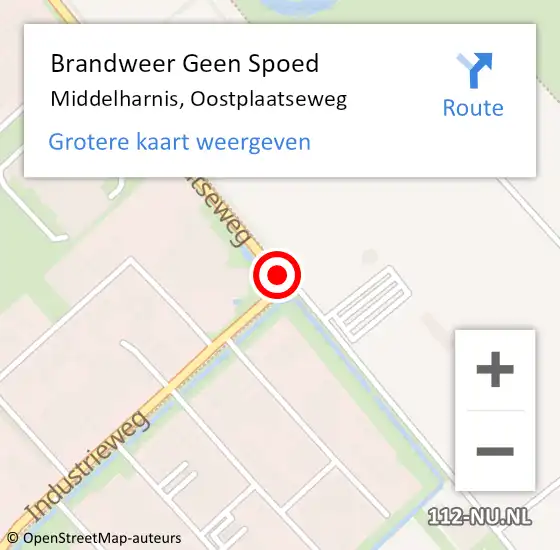 Locatie op kaart van de 112 melding: Brandweer Geen Spoed Naar Middelharnis, Oostplaatseweg op 30 november 2020 19:11