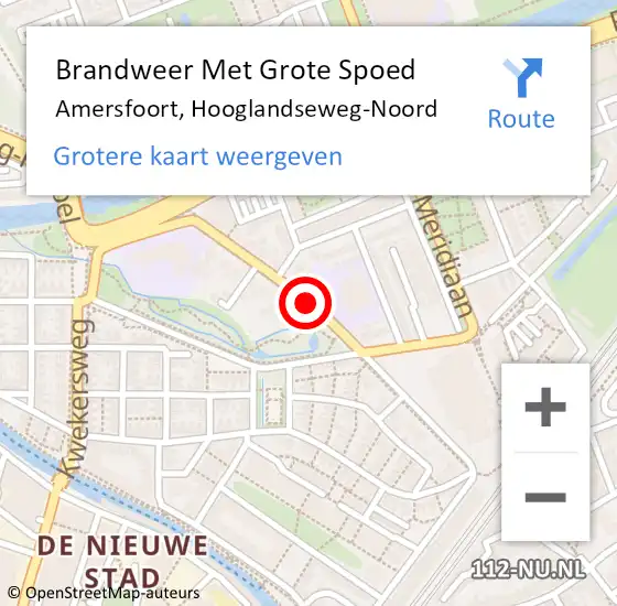 Locatie op kaart van de 112 melding: Brandweer Met Grote Spoed Naar Amersfoort, Hooglandseweg-Noord op 30 november 2020 22:45