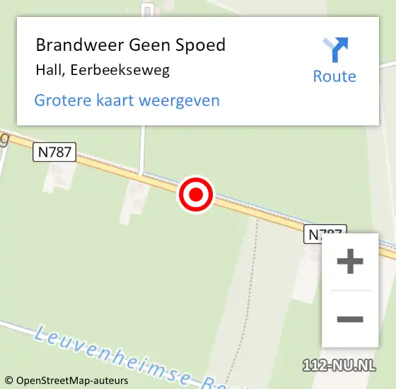 Locatie op kaart van de 112 melding: Brandweer Geen Spoed Naar Hall, Eerbeekseweg op 3 oktober 2013 07:57