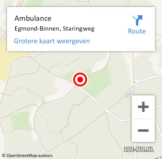 Locatie op kaart van de 112 melding: Ambulance Egmond-Binnen, Staringweg op 1 december 2020 10:31