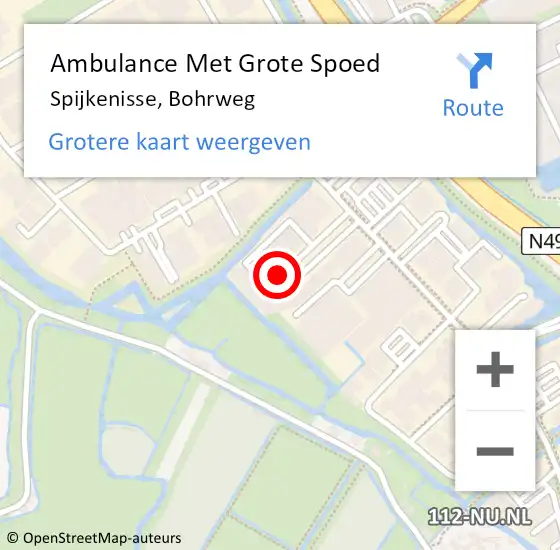 Locatie op kaart van de 112 melding: Ambulance Met Grote Spoed Naar Spijkenisse, Bohrweg op 1 december 2020 10:52