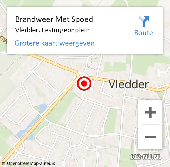 Locatie op kaart van de 112 melding: Brandweer Met Spoed Naar Vledder, Lesturgeonplein op 26 mei 2014 08:34