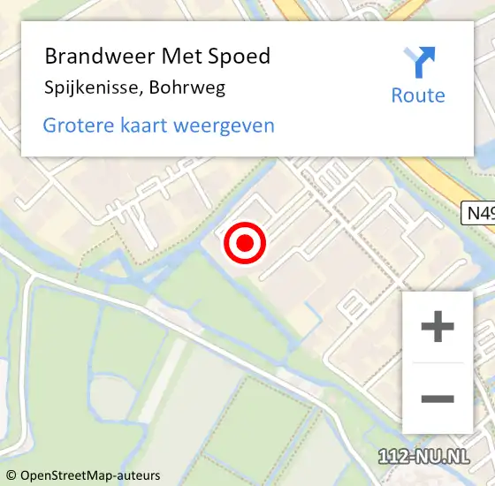 Locatie op kaart van de 112 melding: Brandweer Met Spoed Naar Spijkenisse, Bohrweg op 1 december 2020 11:16