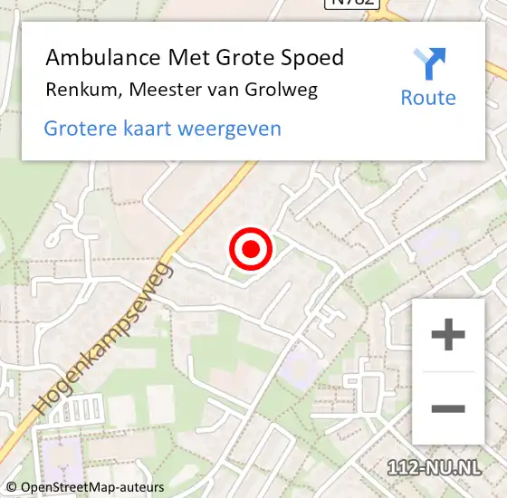 Locatie op kaart van de 112 melding: Ambulance Met Grote Spoed Naar Renkum, Meester van Grolweg op 1 december 2020 11:34