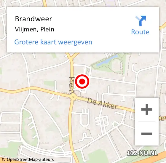 Locatie op kaart van de 112 melding: Brandweer Vlijmen, Plein op 26 mei 2014 08:37