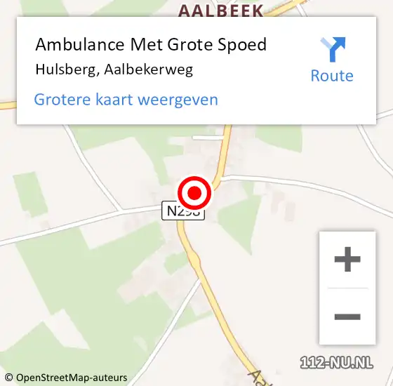 Locatie op kaart van de 112 melding: Ambulance Met Grote Spoed Naar Hulsberg, Aalbekerweg op 26 mei 2014 09:13