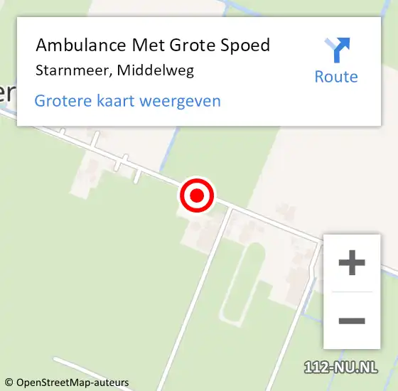 Locatie op kaart van de 112 melding: Ambulance Met Grote Spoed Naar Starnmeer, Middelweg op 1 december 2020 18:22