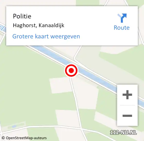 Locatie op kaart van de 112 melding: Politie Haghorst, Kanaaldijk op 26 mei 2014 09:20