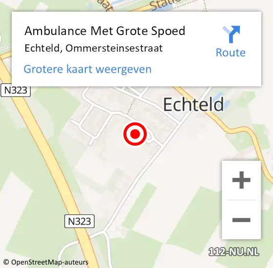 Locatie op kaart van de 112 melding: Ambulance Met Grote Spoed Naar Echteld, Ommersteinsestraat op 1 december 2020 20:20