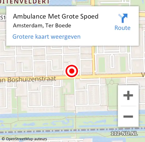 Locatie op kaart van de 112 melding: Ambulance Met Grote Spoed Naar Amsterdam, Ter Boede op 1 december 2020 21:00