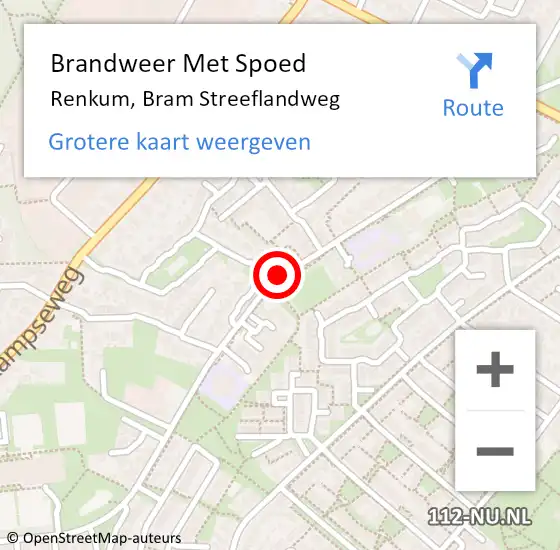 Locatie op kaart van de 112 melding: Brandweer Met Spoed Naar Renkum, Bram Streeflandweg op 1 december 2020 21:15