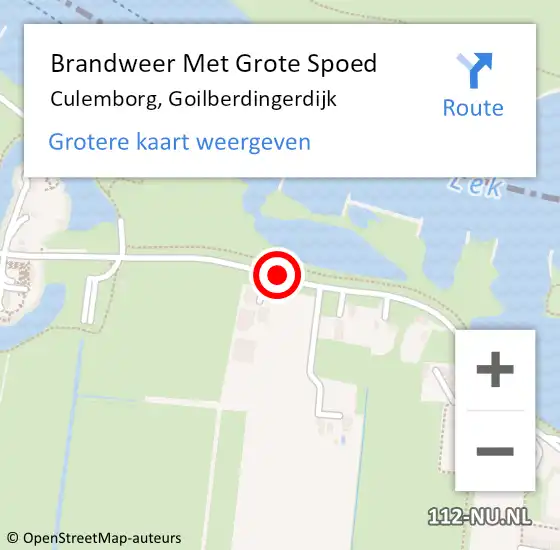 Locatie op kaart van de 112 melding: Brandweer Met Grote Spoed Naar Culemborg, Goilberdingerdijk op 1 december 2020 21:39