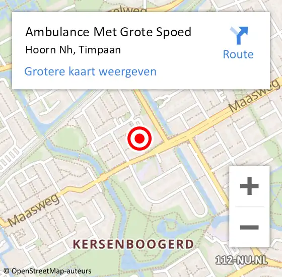 Locatie op kaart van de 112 melding: Ambulance Met Grote Spoed Naar Hoorn Nh, Timpaan op 1 december 2020 23:13