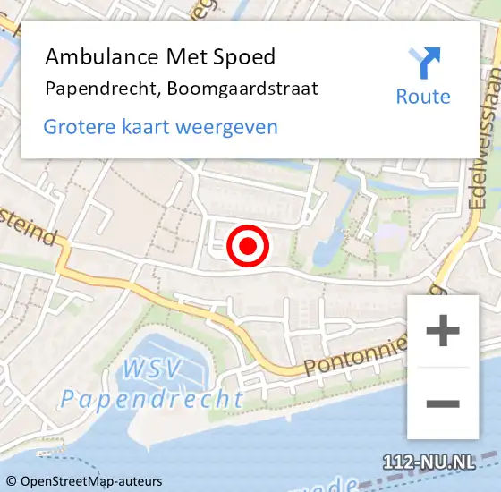 Locatie op kaart van de 112 melding: Ambulance Met Spoed Naar Papendrecht, Boomgaardstraat op 2 december 2020 02:19