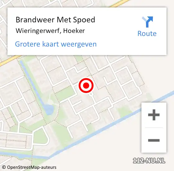 Locatie op kaart van de 112 melding: Brandweer Met Spoed Naar Wieringerwerf, Hoeker op 2 december 2020 05:31