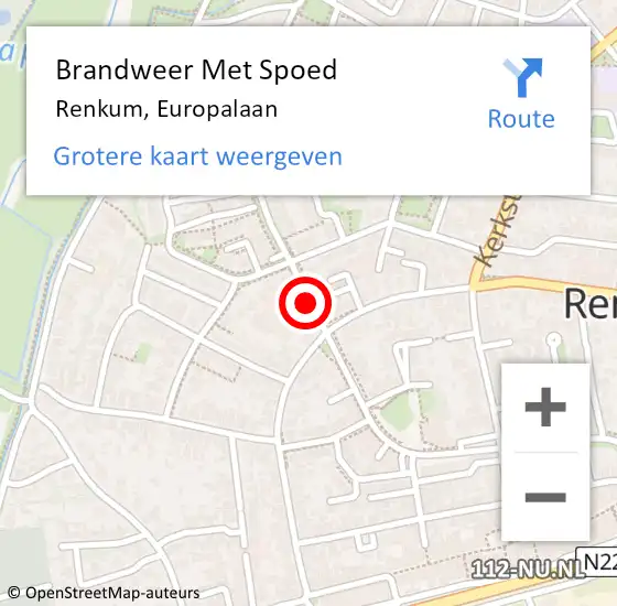 Locatie op kaart van de 112 melding: Brandweer Met Spoed Naar Renkum, Europalaan op 2 december 2020 08:21