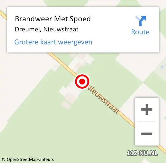 Locatie op kaart van de 112 melding: Brandweer Met Spoed Naar Dreumel, Nieuwstraat op 2 december 2020 09:11