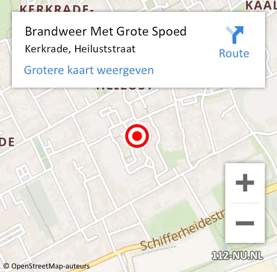 Locatie op kaart van de 112 melding: Brandweer Met Grote Spoed Naar Kerkrade, Heiluststraat op 2 december 2020 11:57