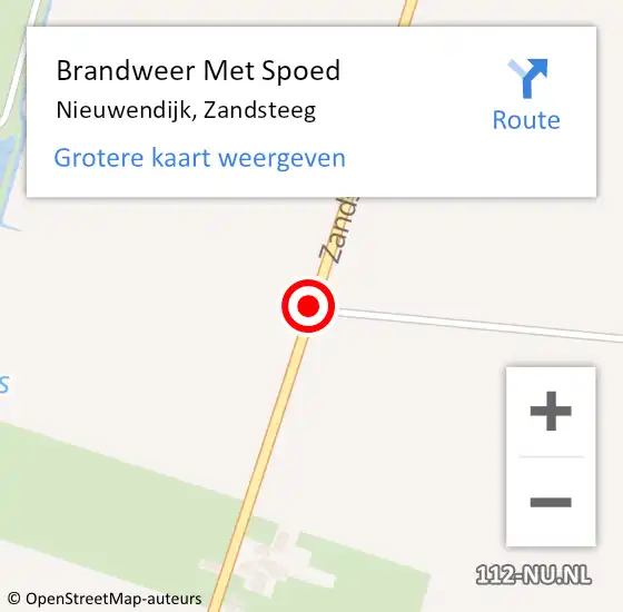 Locatie op kaart van de 112 melding: Brandweer Met Spoed Naar Nieuwendijk, Zandsteeg op 2 december 2020 13:06