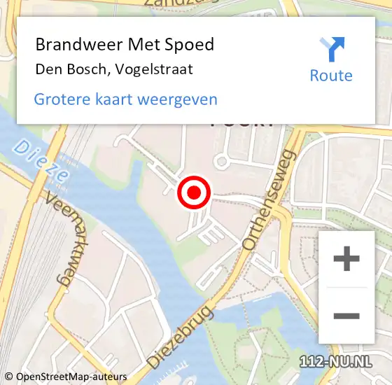 Locatie op kaart van de 112 melding: Brandweer Met Spoed Naar Den Bosch, Vogelstraat op 2 december 2020 17:00