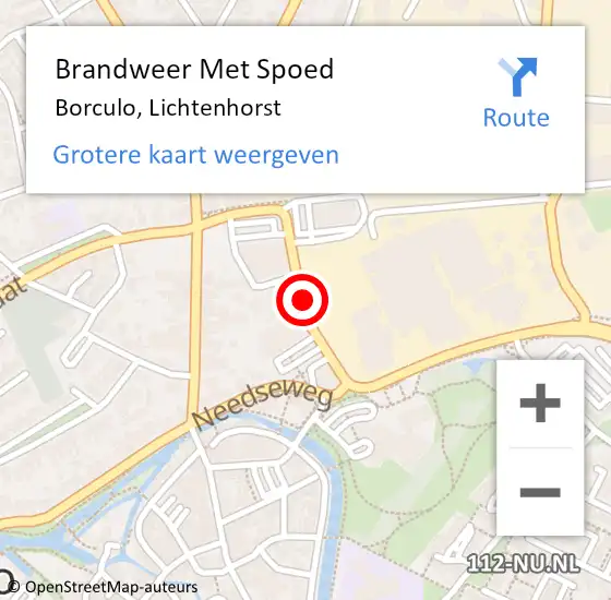 Locatie op kaart van de 112 melding: Brandweer Met Spoed Naar Borculo, Lichtenhorst op 2 december 2020 20:06