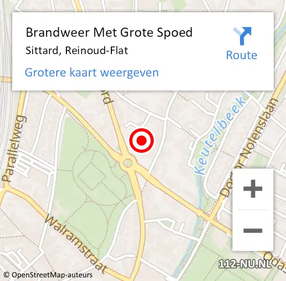 Locatie op kaart van de 112 melding: Brandweer Met Grote Spoed Naar Sittard, Reinoud-Flat op 2 december 2020 21:43