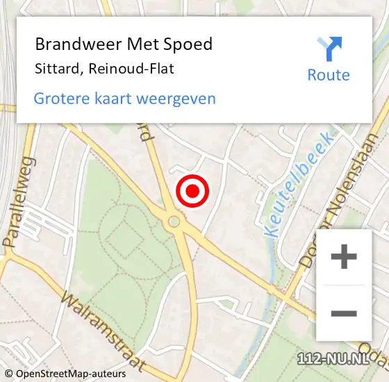 Locatie op kaart van de 112 melding: Brandweer Met Spoed Naar Sittard, Reinoud-Flat op 2 december 2020 22:25