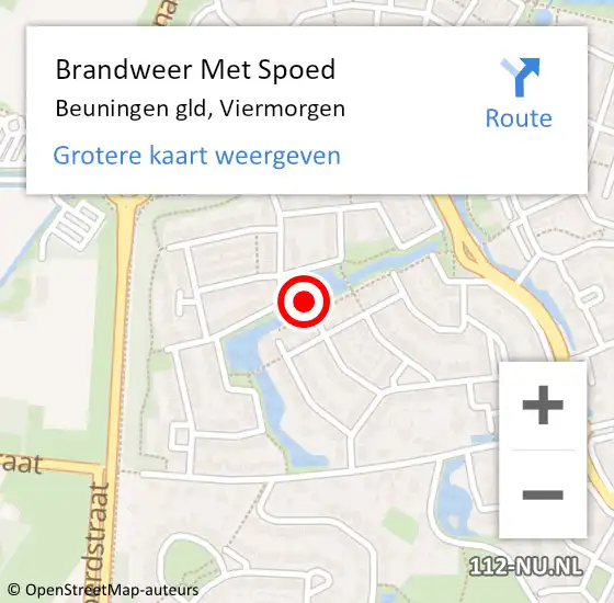 Locatie op kaart van de 112 melding: Brandweer Met Spoed Naar Beuningen gld, Viermorgen op 3 december 2020 01:55