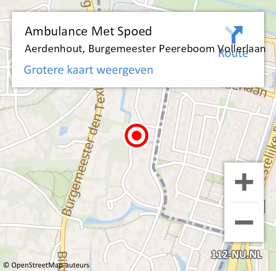 Locatie op kaart van de 112 melding: Ambulance Met Spoed Naar Aerdenhout, Burgemeester Peereboom Vollerlaan op 3 december 2020 07:20