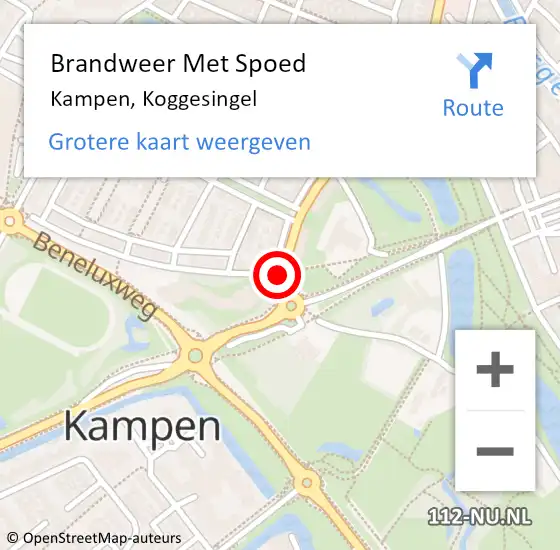 Locatie op kaart van de 112 melding: Brandweer Met Spoed Naar Kampen, Koggesingel op 3 december 2020 08:06