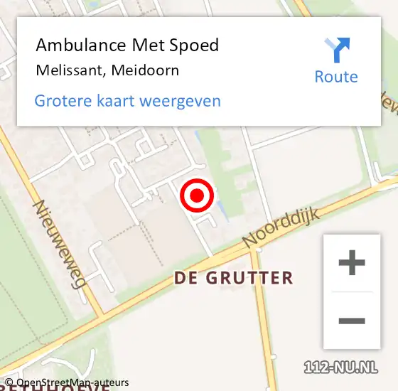 Locatie op kaart van de 112 melding: Ambulance Met Spoed Naar Melissant, Meidoorn op 3 december 2020 08:42