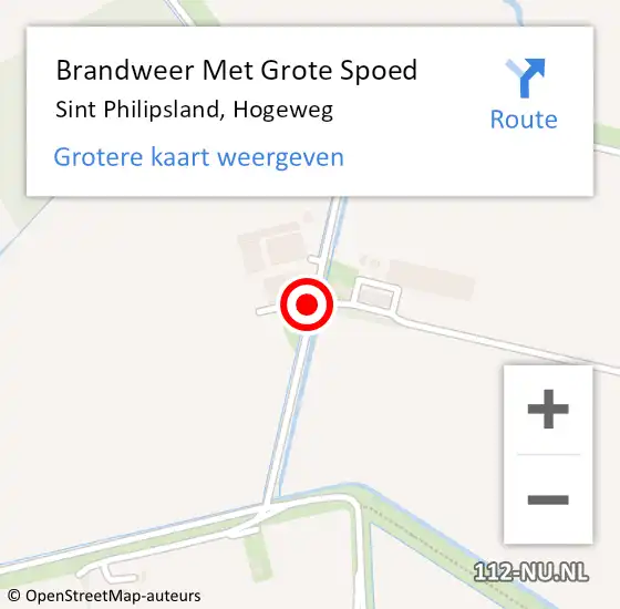 Locatie op kaart van de 112 melding: Brandweer Met Grote Spoed Naar Sint Philipsland, Hogeweg op 3 december 2020 08:53