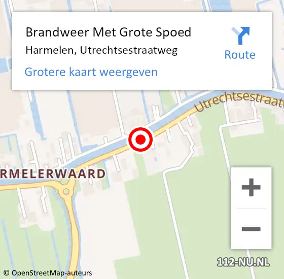 Locatie op kaart van de 112 melding: Brandweer Met Grote Spoed Naar Harmelen, Utrechtsestraatweg op 3 december 2020 10:15