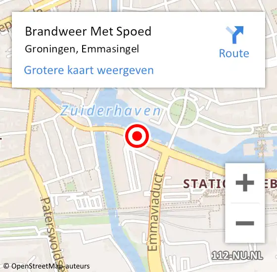 Locatie op kaart van de 112 melding: Brandweer Met Spoed Naar Groningen, Emmasingel op 3 december 2020 10:46