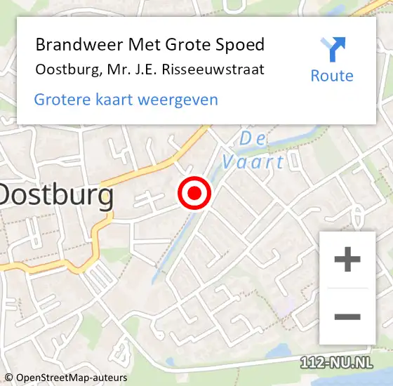 Locatie op kaart van de 112 melding: Brandweer Met Grote Spoed Naar Oostburg, Mr. J.E. Risseeuwstraat op 3 december 2020 10:54